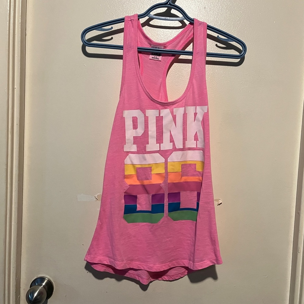 PINK VICTORIA SECRET PINK RACERBACK TANK TOP